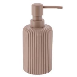 TENDANCE Distributeur à Savon ou Lotion en résine striée Cappuccino 230 ml - gris 3664323185300_0