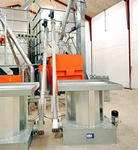 Trémie avec agitateur - trémie de stockage - BM Silo - capacité 450 litres - adaptée aux ingrédients légers comme les farines de poisson_0