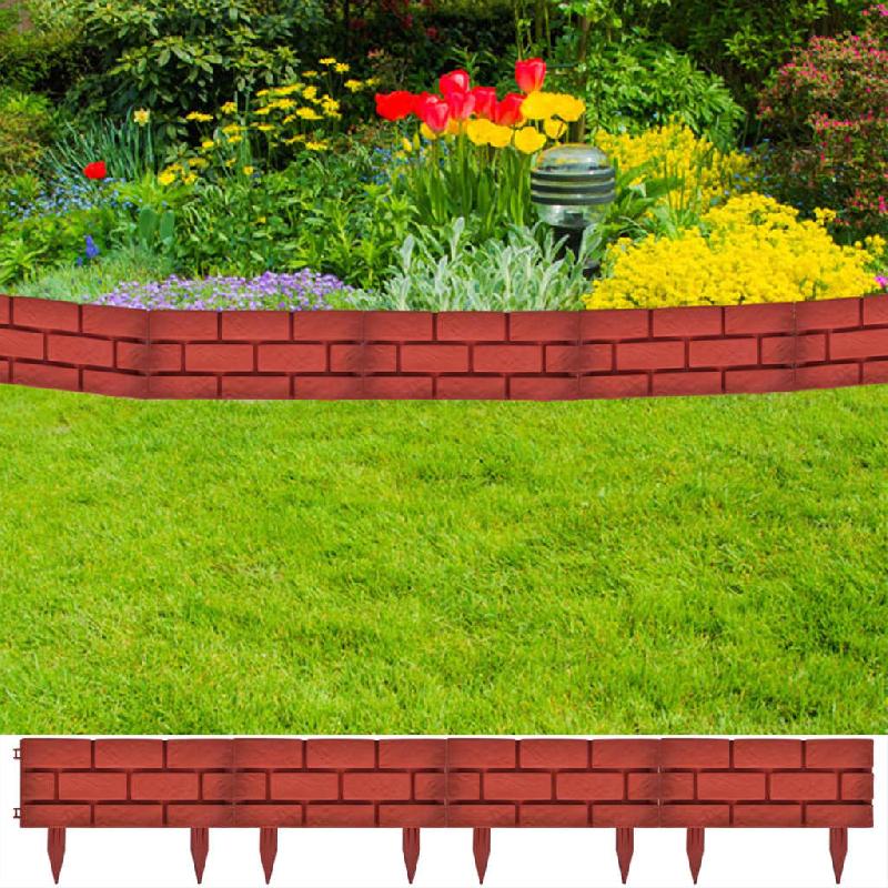 Vidaxl clôture de jardin avec design de briques 11 pcs 141257_0