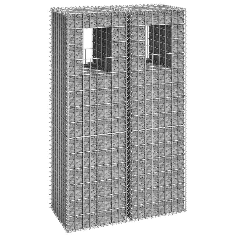 Vidaxl poteaux à panier de gabion 2 pcs 40x40x140 cm fer 151263_0