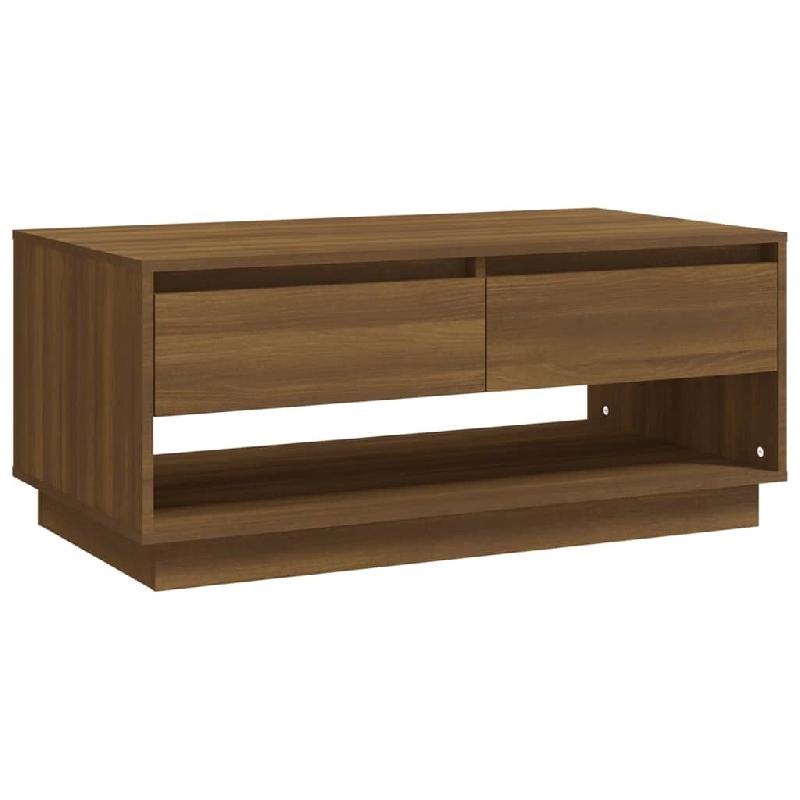 VidaXL Table basse Chêne marron 102,5x55x44 cm Bois d'ingénierie Modèle Horizon Signature - 812980_0
