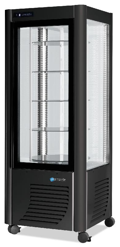 Vitrine réfrigérée positive Rotative 400L 4 faces vitrées SCAIOLA - Noir_0