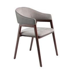 AC ANGEL CERDA Angel Cerdá Chaise en tissu gris et vison foncé en similicuir 4091C 55 x 58 x 79 - gris textile 8435631010272_0