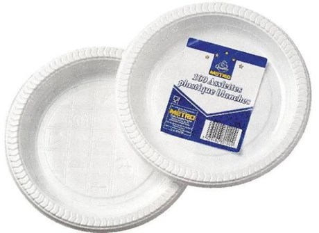 Assiette Jetable en Carton Blanche 18 cm 50 Pièces FTM00228 - Sodishop