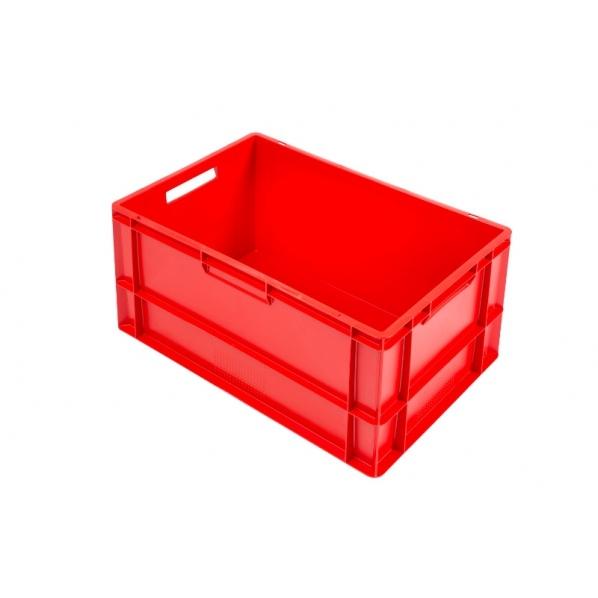 Bac norme Europe 600 x 400 x 320 mm - Rouge - Empilable et gerbable - Compatible alimentaire - Rolléco_0