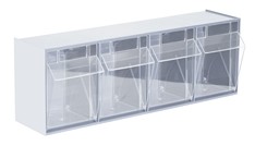 Bloc à tiroirs basculants 4 cases – Module empilable avec 4 tiroirs amovibles et porte-étiquettes_0