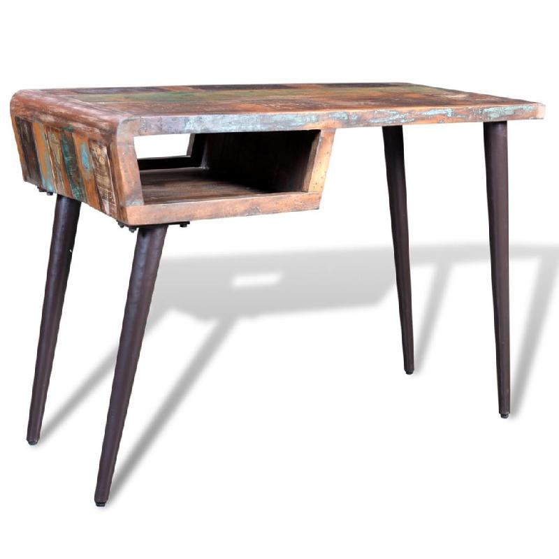 Bureau en bois de récupération et pieds en fer - 110x50x80 cm - Modèle 0502066_0