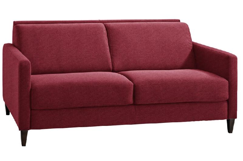 CANAPÉ CONVERTIBLE EXPRESS OSLO TWEED ROUGE COUCHAGE 160CM MATELAS 16 CM_0