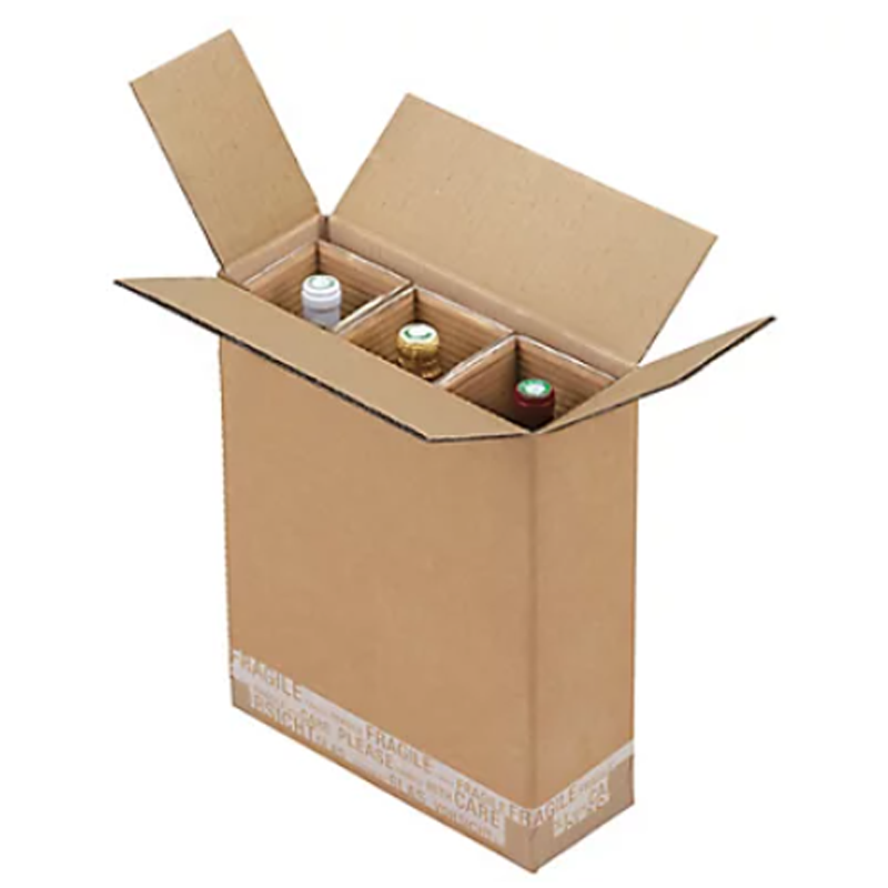 Carton rectangulaire pour expédition de bouteille - 305 x 74 x 74	mm - 601985_0