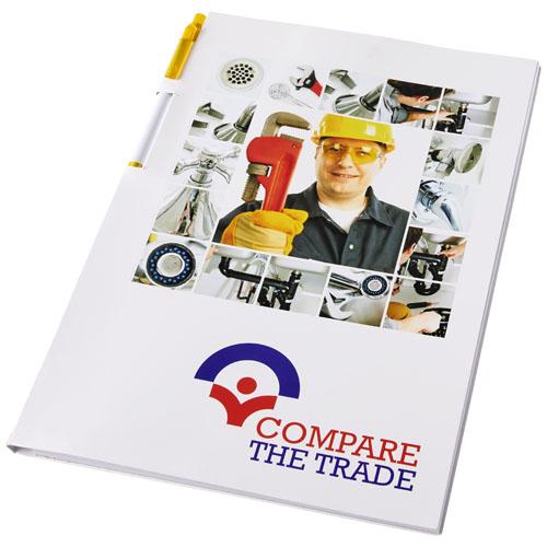 Ensemble conférencier Essential - Bloc-notes A4 et stylo intégré - Couverture rigide 350 g/m²_0