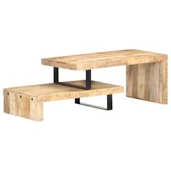 Helloshop26 - Ensemble de table basse lot de 2 bois de manguier massif marron 02_0042118 - 3000213656428_0