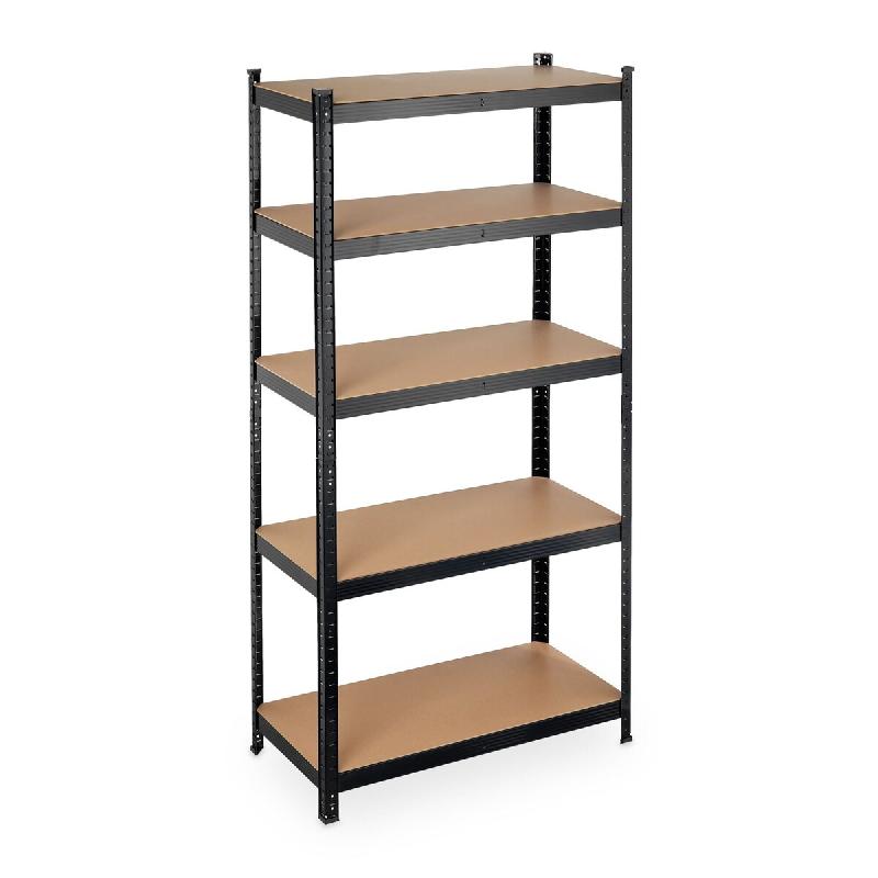 Helloshop26 - Étagère à charge lourde modulable 180 x 90 x 45 cm pour garage atelier rangement en MDF noir 13_0010044 - noir Bois manufacturé 3000_0