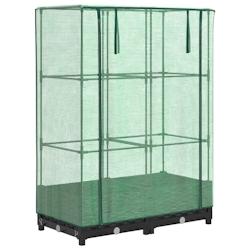 Helloshop26 - Jardinière bac lit surélevé plantes fleurs terrasse jardin surélevée avec housse aspect rotin 80 x 40 x 123 cm noir 02_0038783 - 30_0