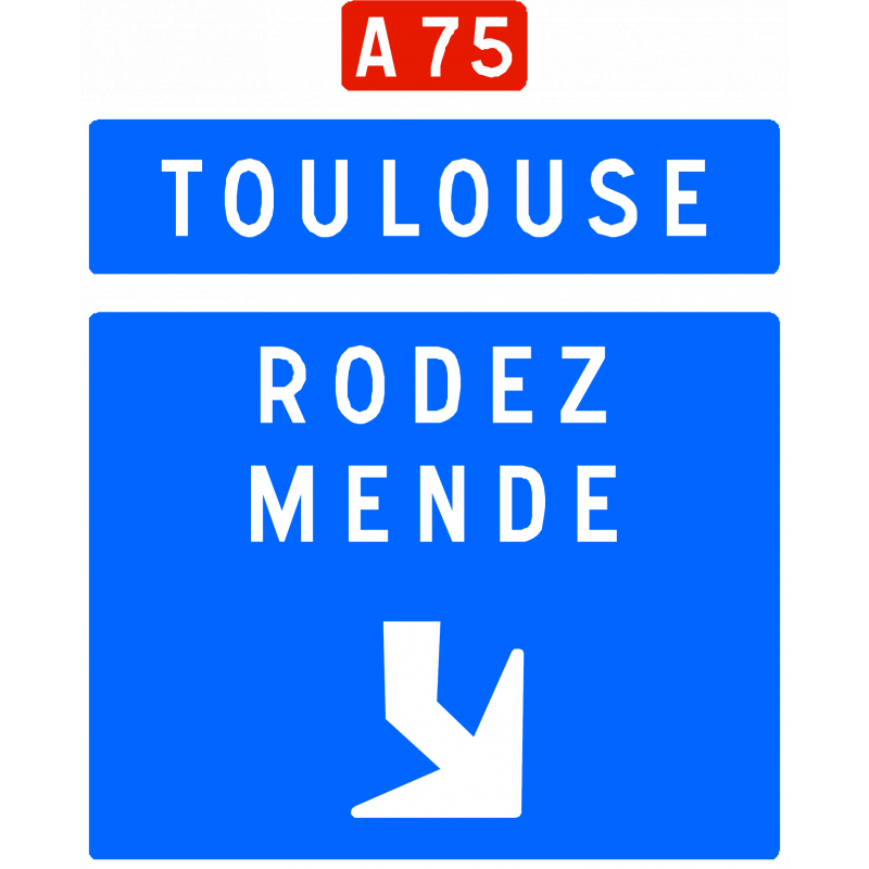 Panneau directionnel Da31f - Bifurcation autoroutière - WP Signalisation_0