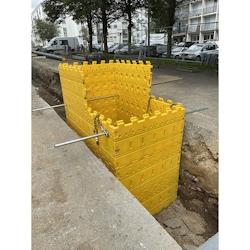 PLAST'UP ROTOMOULAGE Blindage de fouilles léger légo-kit 7 2,5x1,5x0,65m - JAUNE - jaune 0036336286283_0