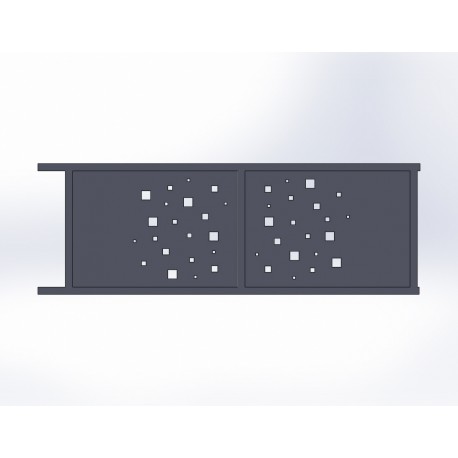 Portail coulissant à rail cube / simple vantail / droit / semi-ajouré / en aluminium_0