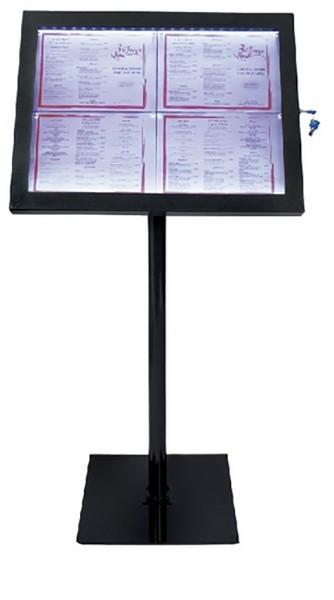 Présentoir pour signalisation commerciale LED - Affichage 4 pages A4 - Acier résistant aux intempéries_0