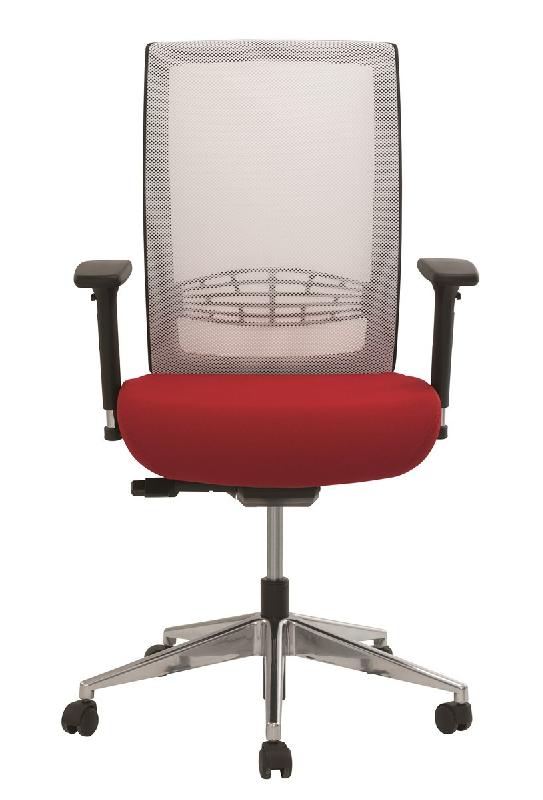 Siège bureautique  synchrone KENNY - Rouge, Noir, Non, Piètement nylon noir_1