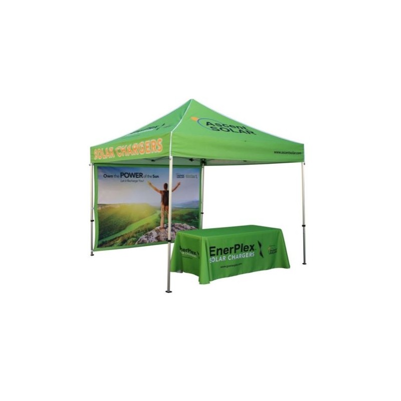 Tente pop-up publicitaire Premium Pro+ - Impression haute définition sur textile 100% waterproof - Structure aluminium renforcée_0