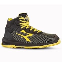 U-Power - Baskets de sécurité hautes anti abrasion DOMINGO - Usage général - S3 HRO SRC CI Noir / Jaune Taille 44 - 44 noir matière synthétique_0