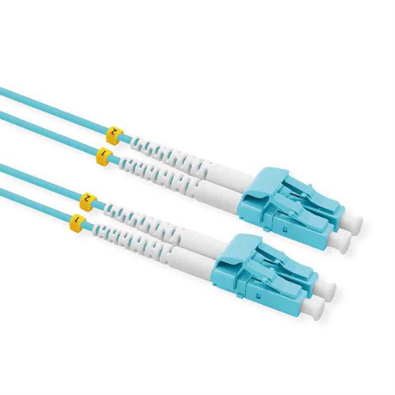 VALUE Câble FO 50/125µm OM3, LC/LC, connecteurs Low-Loss, turquoise, 0,5 m_0