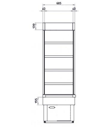 Vitrine réfrigérée verticale positive sans porte, idéal pour chr, traiteurs, boulangeries, pâtisseries et chocolateries -atlas 700 slim inox iarp_1