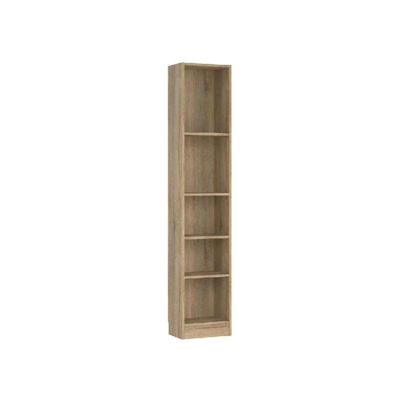 WellHome - Bibliothèque étagère avec 4 étagères en coloris Chêne 41 x 27 x 204 cm - Turia - marron multi-matériau WH16946_0