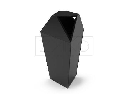 Poubelle publique IVO Zano - 03.045.Sc - triangulaire 49 cm de côté - avec ou sans cendrier_0