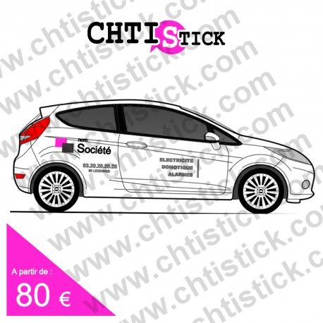 A MQ1 - Marquage véhicule publicitaire - Chtistick pour véhicule léger, lettrage adhésif et options personnalisées_0