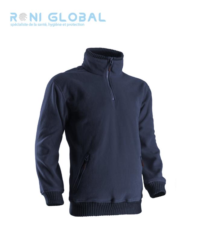 Pull de travail anti-froid thermique et polaire en polyester - anti-boulochage, 2 poches, ANGARA COVERGUARD_0