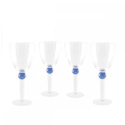 Aulica Verres à vin avec pied en diamant bleu - lot de 4 - bleu 760801_0