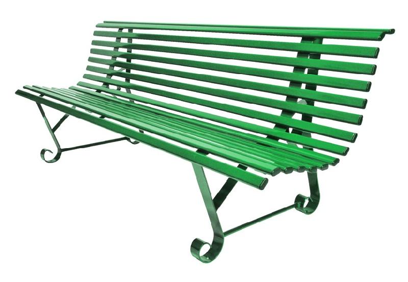 Banc public en métal - Cdirect-Pro Buenos Aires - assise et dossier en tube oblong acier - longueur 1,95 m_0
