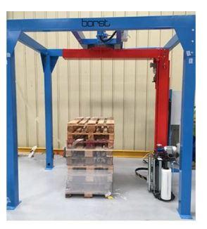 Banderoleuse à bras tournant - P17 - Pré-étirage ajustable jusqu'à 350% - Capacité 30 palettes/heure_0