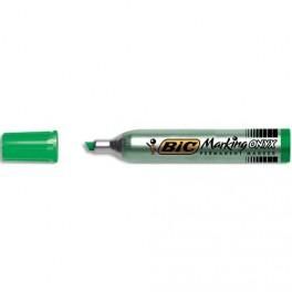 BIC MARQUEUR PERMANENT POINTE BISEAU CORPS MÉTAL GRANDE CONTENANCE ENCRE VERTE ONYX MARKER 1591
