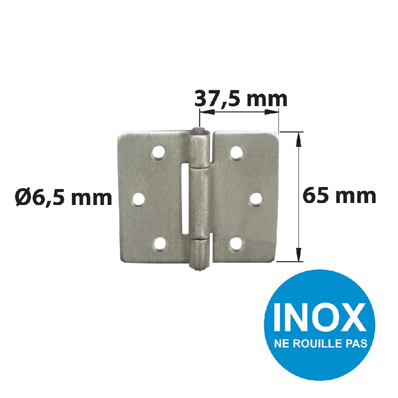 Charnière forte inox 316 pour volets ou porte battants - 75 x 75 mm - AFBAT - Acier marin résistante à la corrosion_0