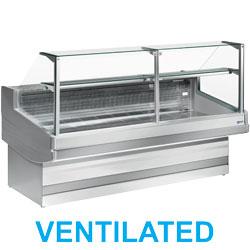 Comptoir vitrine réfrigéré à vitre droite 90° ventilé sans réserve - Elegance PLUS - 1500x1040xh1300 mm - T° 0°+2°_0