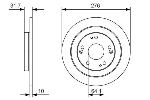 Disque de frein BOSCH 0986479A92 - boîte de 2 disques pour montage arrière - disque plein_0