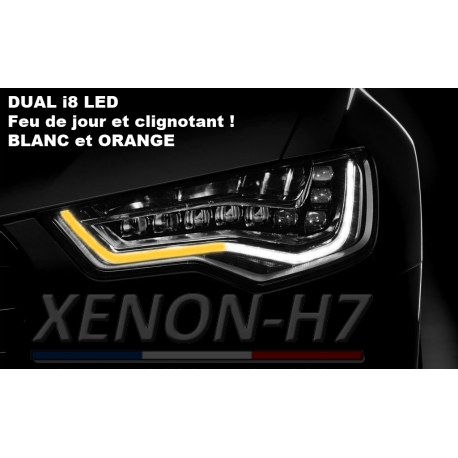 Feu de jour bande flexible dual i8 led blanc et orange clignotant audi -  bmw fd-dual-i8 /1