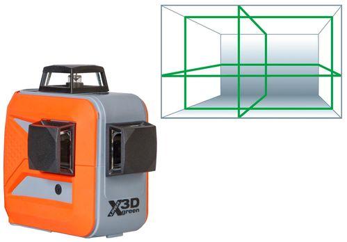 Laser multiligne - 3x 360° - laser vert - croix et point d'aplomb - filetage trépied - NEDX-Liner-3D-green_0