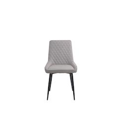 Möbilia Chaises de salle à manger, lot de 2 | Revêtement tissu | Pieds en acier | L 52 x P 56 x H 86 cm | gris clair-noir - gris textile 21020053_0