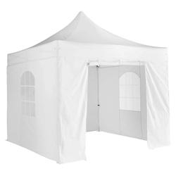 Oviala Business Mur porte zippable pour tente pliante blanc 4m 480g-m² - M2 - blanc polyester 101457_0