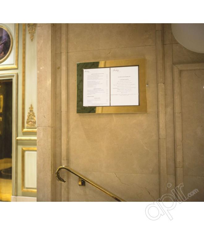 Porte-menu en acier avec fermeture de sécurité - Bilbao - pour 1 à 3 feuilles format A4_0