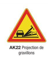 Signalisation de danger temporaire AK22 - Projection de gravillons_0