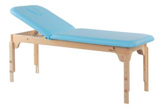 Table de massage fixe en bois de hêtre luxe C-3120M44 - cavité faciale - réglable en hauteur et dossier relevable_0
