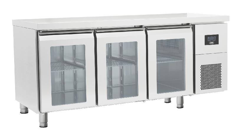 Table réfrigérée inox 3 portes vitrées 457 l positive - OZ3PV_0