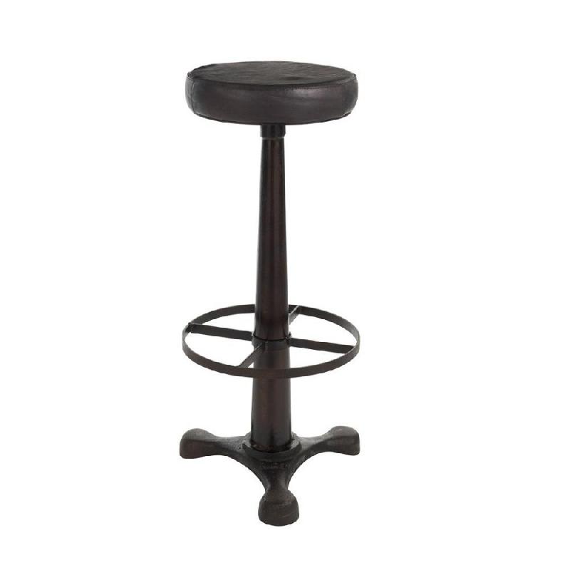 TABOURET DE BAR VALONA EN CUIR / NOIR_0