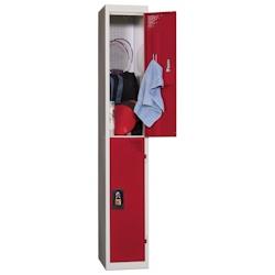 Vestiaires 2 cases x 1 colonne - En kit - Rouge - Largeur 40cm - PROVOST - rouge acier 207001862_0