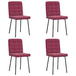 VidaXL Chaises à Manger Lot De 4 Rouge Bordeaux Velours - rouge 8721158566300_0