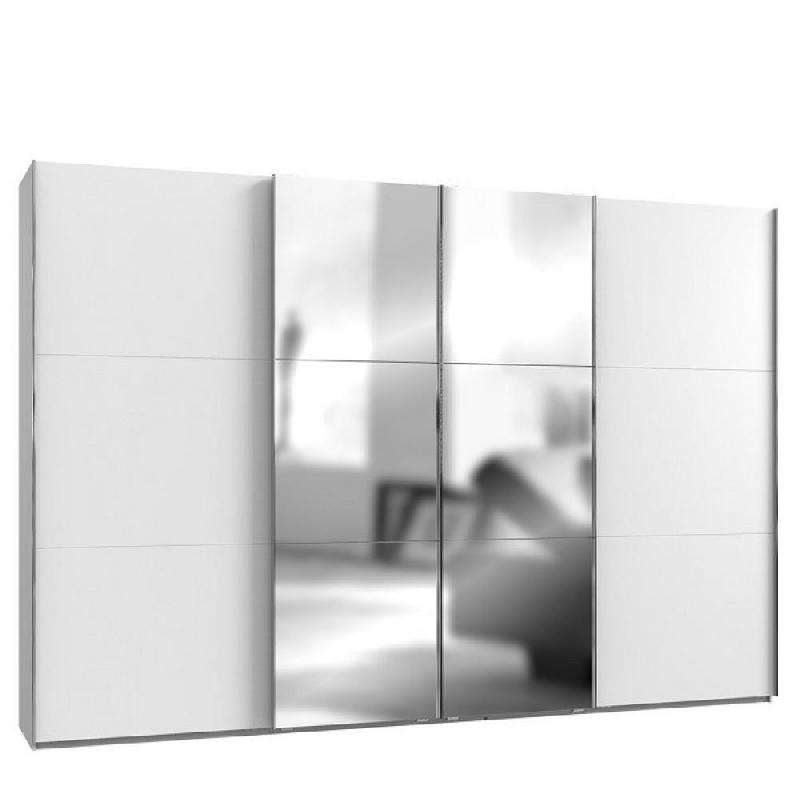 Dressings et armoires, meubles et rangements, Armoire de rangement LISBETH  5 portes 6 tiroirs blanc 250 x 236 cm hauteur