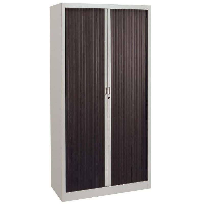 ARMOIRE MÉTAL CLASSTOUT CLASSIQUE - A RIDEAUX - L. 90 X H. 180 CM - CORPS GRIS  - RIDEAUX ANTHRACITE